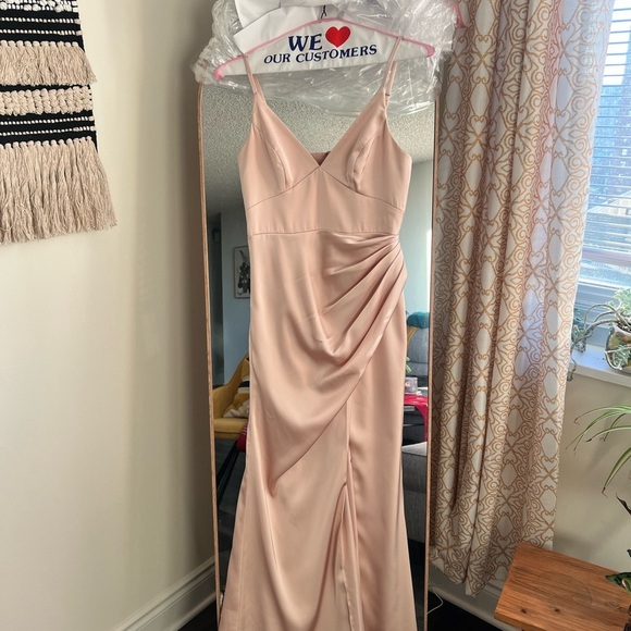 Azazie Shania Stretch Satin English Rose Bridesmaid Dress- A6 - Picture 5 of 10